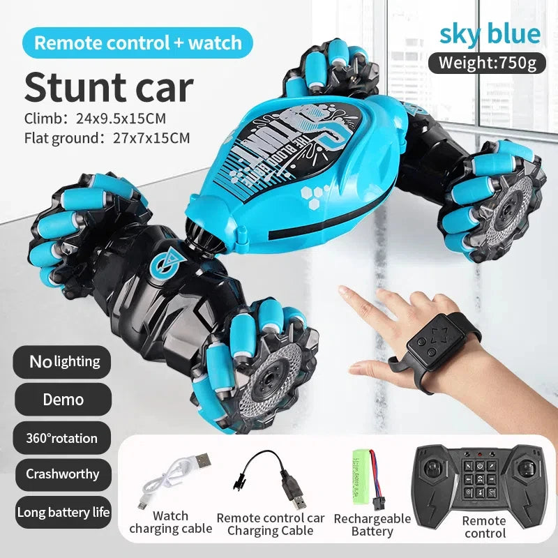 4WD 1:16 Stunt RC Car With LED Light Gesture Induction Deformation Twist Climbing Radio Controlled Car Electronic Toys