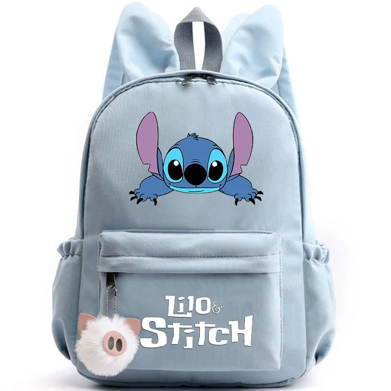 Cute Lilo Stitch Backpack for Girl Boy Student Teenager Rucksack Women Casual School Bags Travel Rabbit Ears Mochila