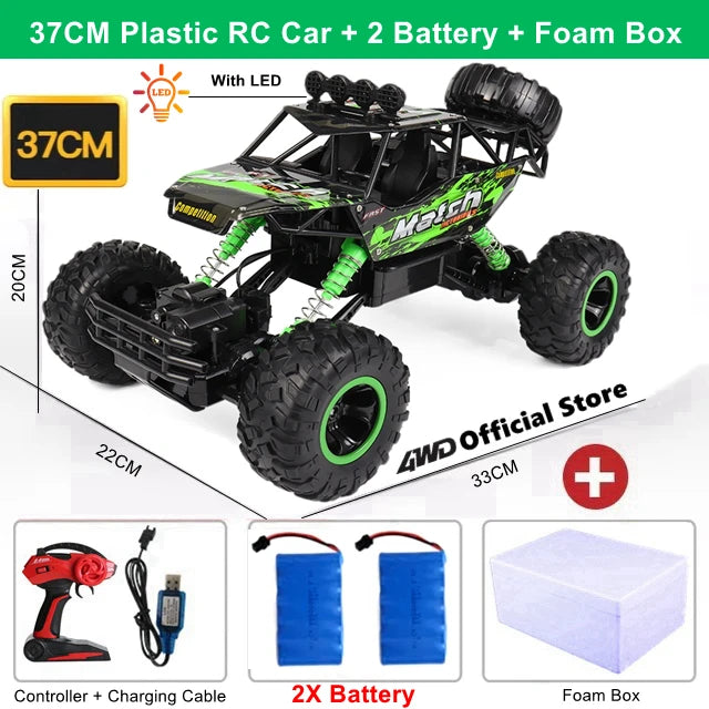 4WD RC Car Off Road 4x4 Remote Control Cars Radio Buggy Truck Racing Drift with Led Lights Toys Gift for Boys Girls Children Kid