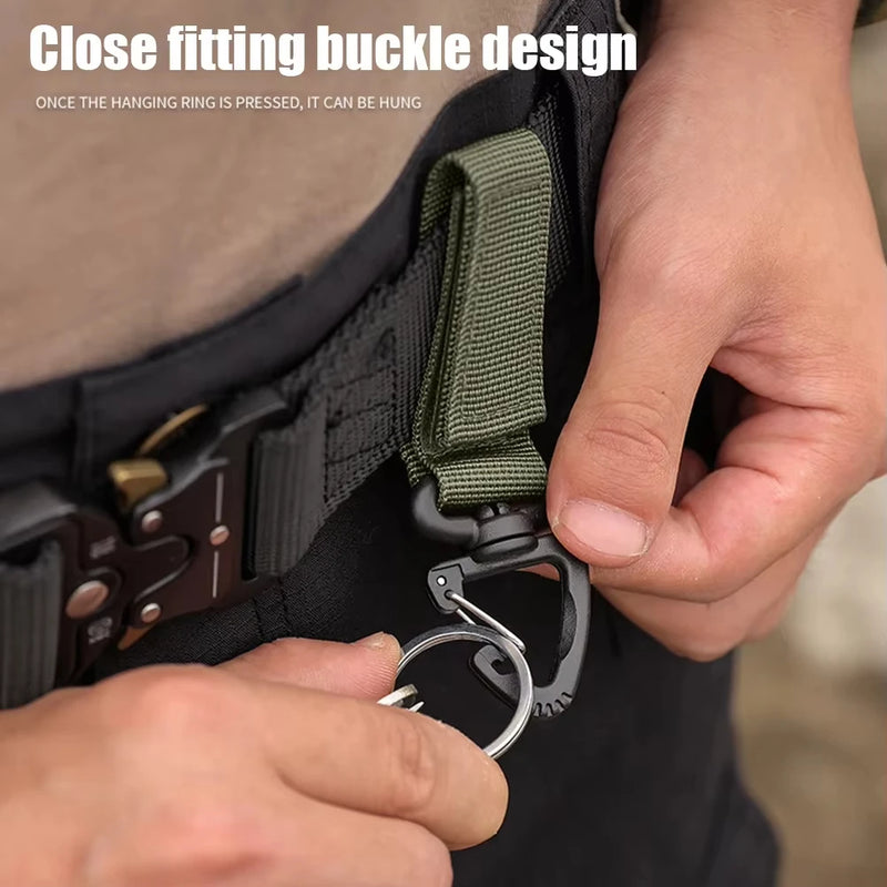 1-10PCS Nylon Hang Buckle Strap Military Carabiners Tactical Buckle Belt Clips Keychain Camping Hanging Hooks Camping Tool