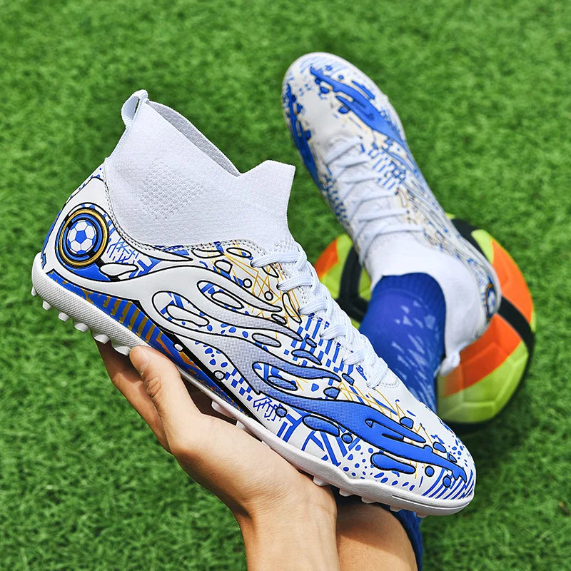 Men Turf Soccer Cleats Youth Outdoor Training Futsal Shoes Trend Boys Football Boots Sports White Footwear Sapatos De Futebol