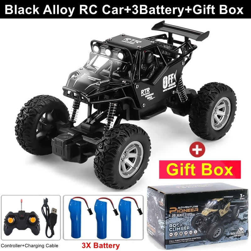 4WD RC Car Off Road 4x4 Remote Control Cars Radio Buggy Truck Racing Drift with Led Lights Toys Gift for Boys Girls Children Kid