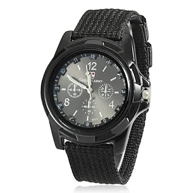 Mens Watch Top Brand Black Green Sports Analog Quartz Wristwatches Nylon Band Fashion Casual Men Clock Relógio Masculino