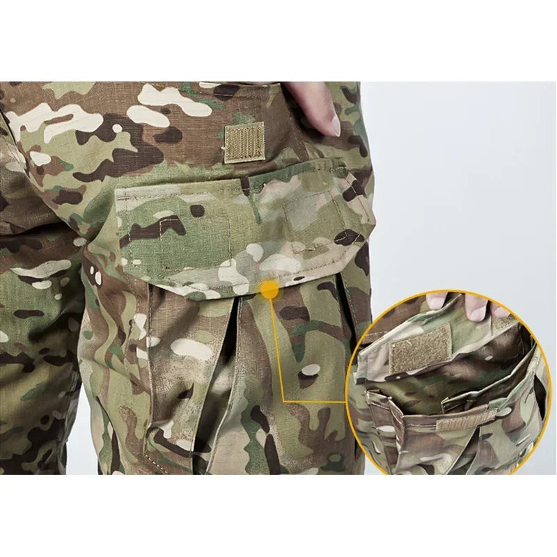 Men Combat Pants With Knee Pads Tactical Cargo Sport Trousers Camouflage Multicam Trekking Hunting Clothes( Not knee pads)