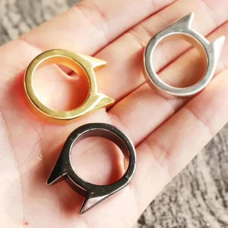 Rings Broken Window Cat's Ear Safety Survival Metal Defense Ring Self Defense Supplies Men/Women Outdoor Survival Self-Defense