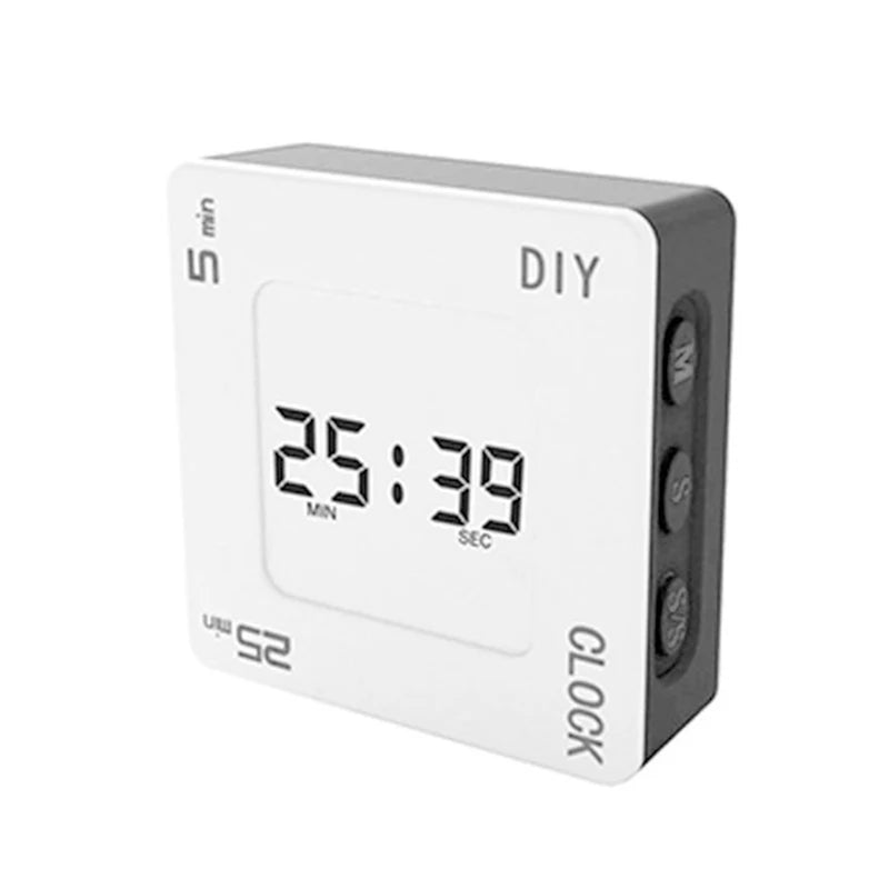 DIY Time Management Pomodoro Timer Creative Square Alarm Clock Vibration Flashing Backlight Timer Reminder For Students