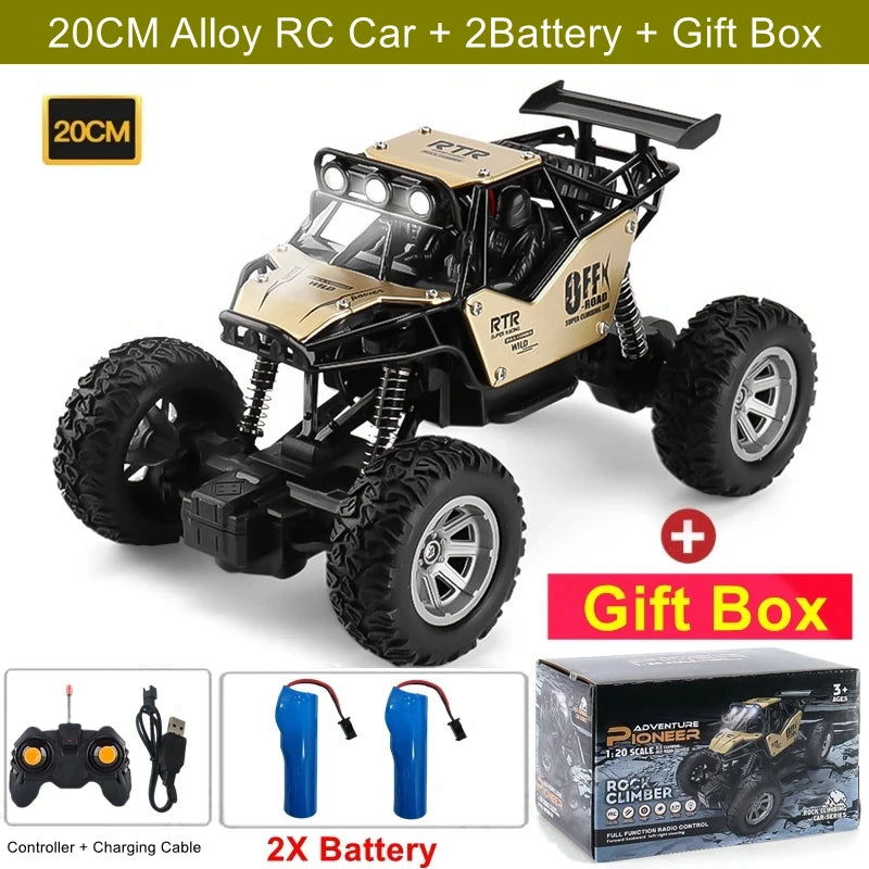 4WD RC Car Off Road 4x4 Remote Control Cars Radio Buggy Truck Racing Drift with Led Lights Toys Gift for Boys Girls Children Kid