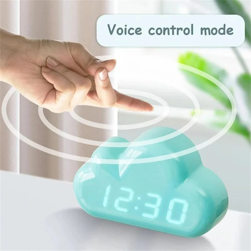 Cloud Alarm Clock Kids Light Led Table Voice Control Wake Powered Up Digital Desktop Clock USB Despertador Electronic Clock