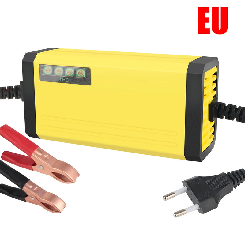 12V 2A Car Battery Charger 220V Power Puls Repair Charger Wet Dry Lead Acid Battery LED Display Moto Truck Battery Charger