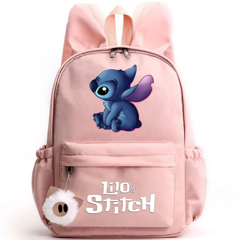 Cute Lilo Stitch Backpack for Girl Boy Student Teenager Rucksack Women Casual School Bags Travel Rabbit Ears Mochila