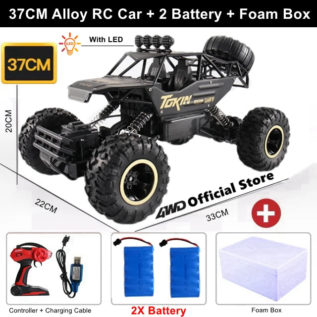 4WD RC Car Off Road 4x4 Remote Control Cars Radio Buggy Truck Racing Drift with Led Lights Toys Gift for Boys Girls Children Kid