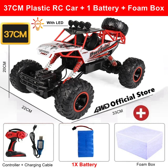 4WD RC Car Off Road 4x4 Remote Control Cars Radio Buggy Truck Racing Drift with Led Lights Toys Gift for Boys Girls Children Kid