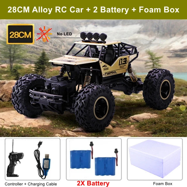 4WD RC Car Off Road 4x4 Remote Control Cars Radio Buggy Truck Racing Drift with Led Lights Toys Gift for Boys Girls Children Kid