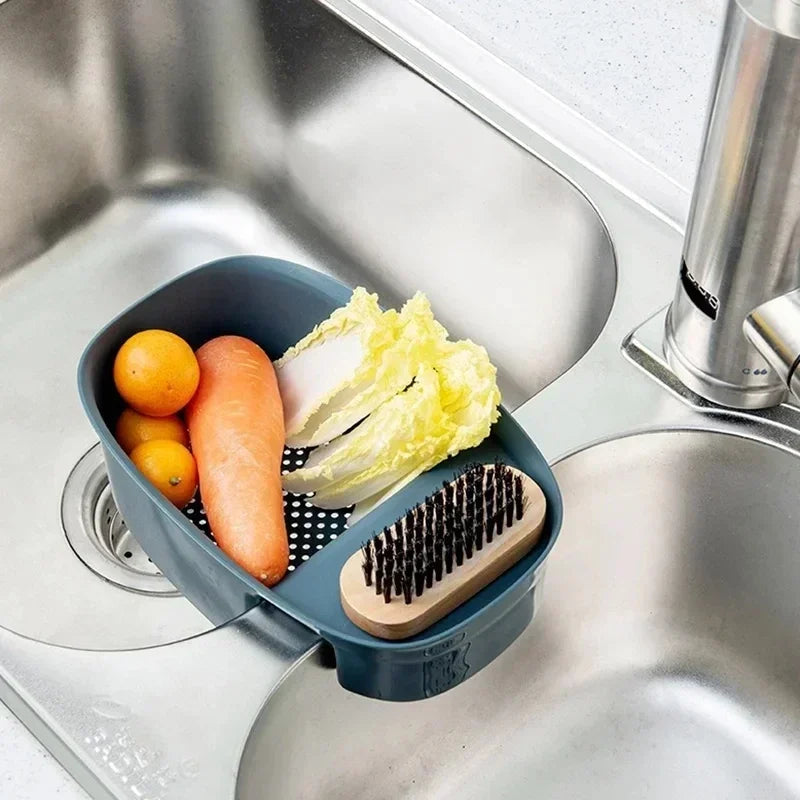 Collapsible Colander Kitchen Accessories Extendable Strainer Fruits Vegetables Noodle Drain Basket Space-Saver Drainer Over Sink