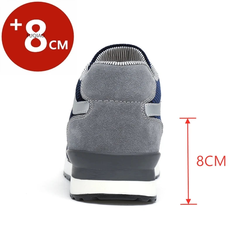 Man Height Increasing Sport Shoes Elevator Shoes Insole 8cm Fashion Casual Sneakers Taller Men Comfortable Breathable Lift Shoes