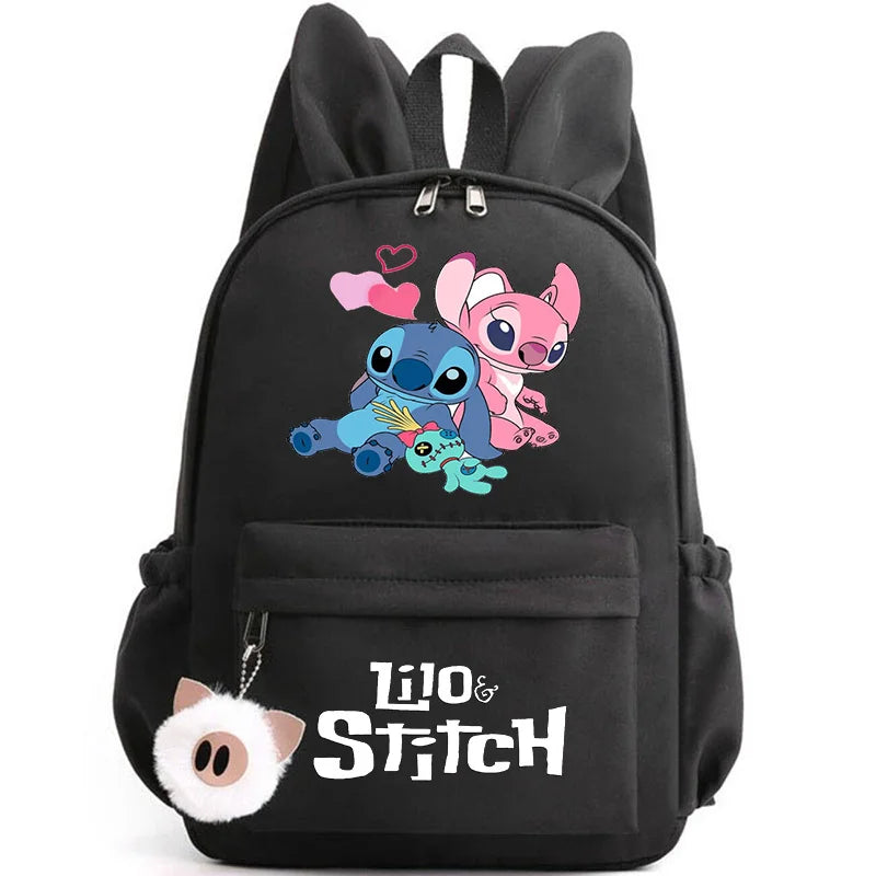 Cute Lilo Stitch Backpack for Girl Boy Student Teenager Rucksack Women Casual School Bags Travel Rabbit Ears Mochila