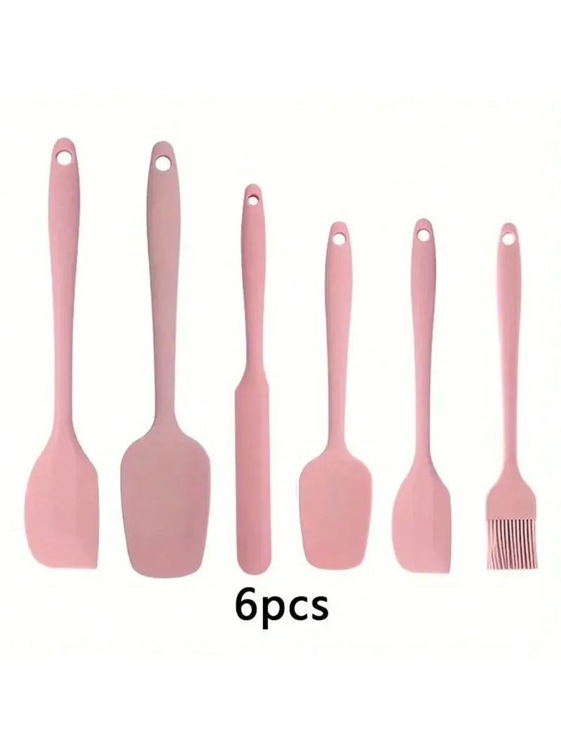 5/6pcs Silicone Spatula for Baking Cake Cream, Heat-resistant Food Grade Cooking Set, Baking and Mixing Kitchen Utensils