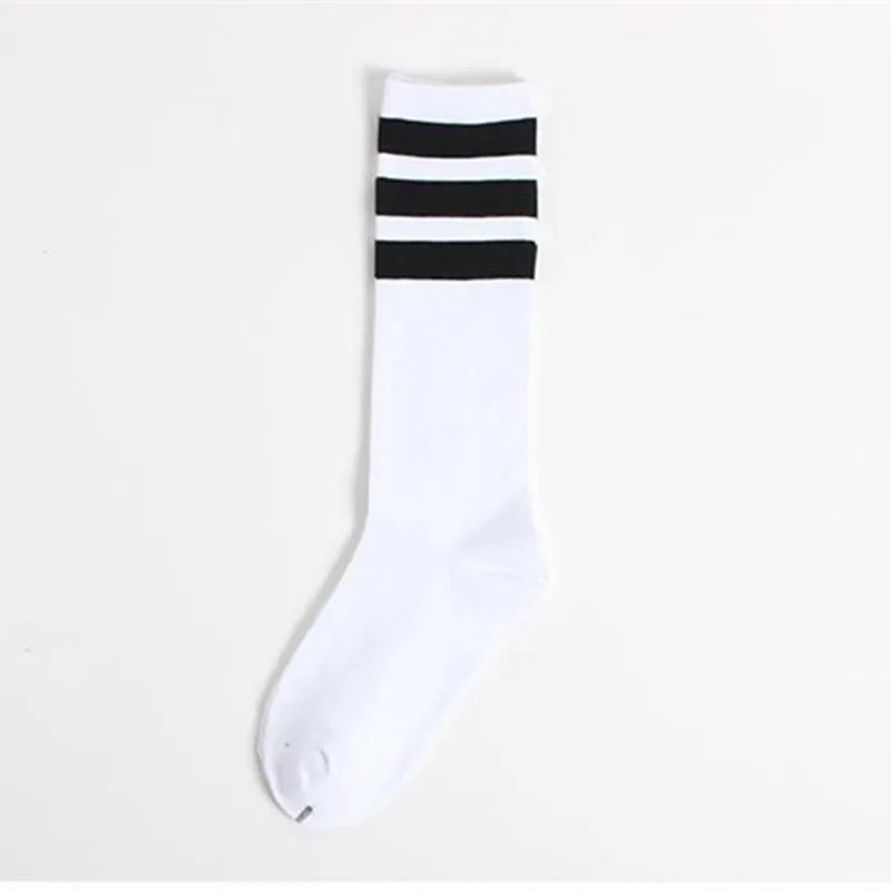 New Men/Women 3 Three Stripes Cotton Socks Retro Old School  Hiphop Skate Long Short  Meias  Harajuku White Black Winter Cool