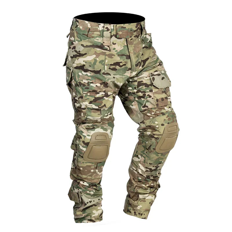 Men Combat Pants With Knee Pads Tactical Cargo Sport Trousers Camouflage Multicam Trekking Hunting Clothes( Not knee pads)