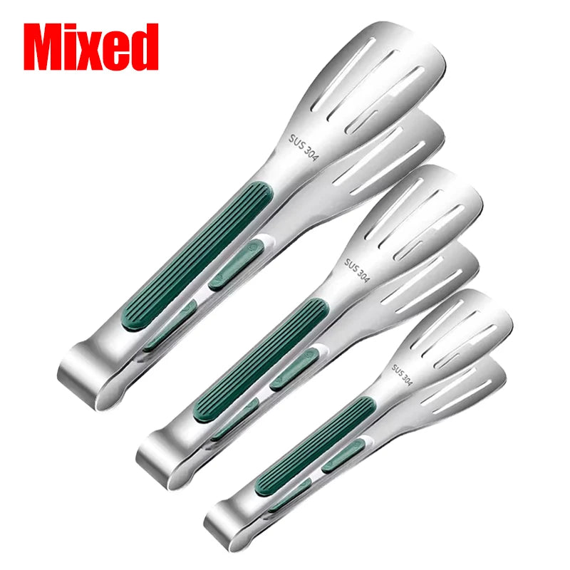 3/1Pcs Stainless Steel Food Tongs Meat Salad Bread Clip Barbecue Grill Buffet Clamp Non Slip Tongs Cooking Tools Kitchen Gadgets