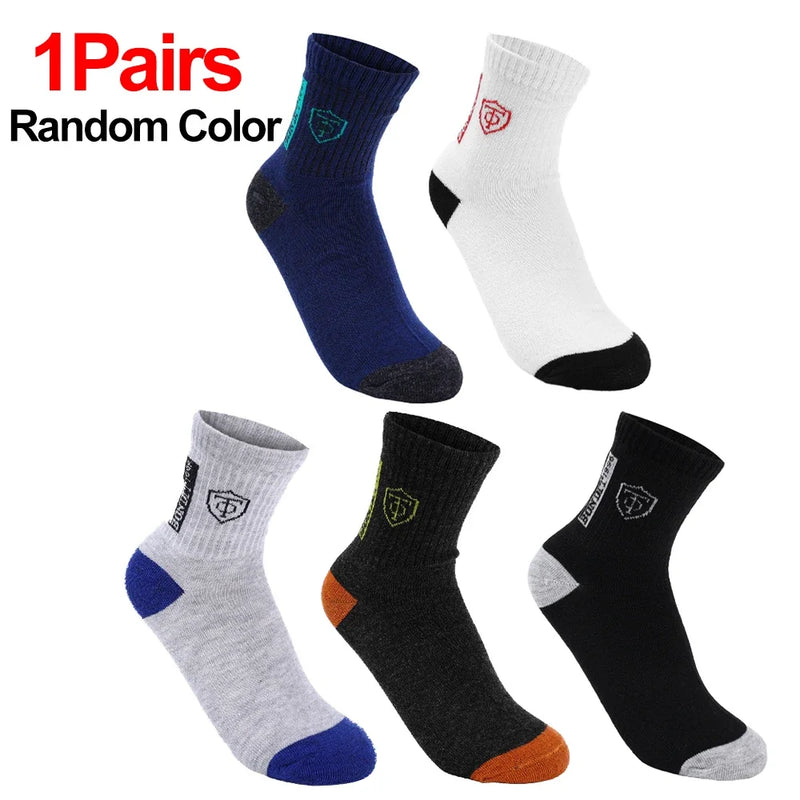 1/5Pairs Apring and Fall Mens Sports Socks Comfortable Basketball Meias Thick Warm Breathable Absorb Sweat Middle Tube Socks