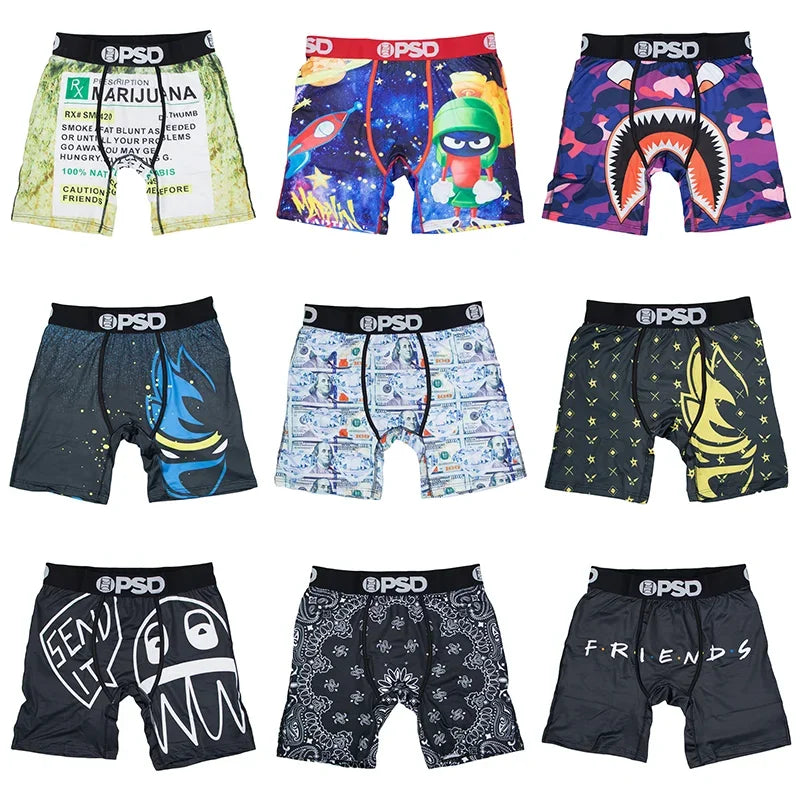 Fashion New Print Men Underwear Boxer Cueca Male Panty Lingerie Men Underpants Panty Innerwear S-XXL Men's boxers