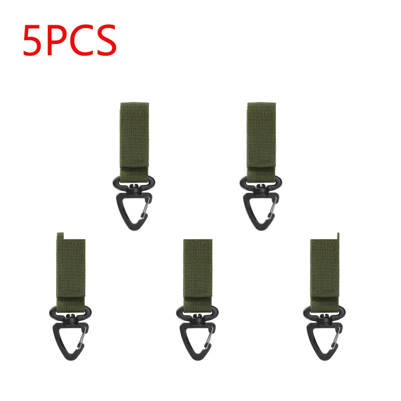 1-10PCS Nylon Hang Buckle Strap Military Carabiners Tactical Buckle Belt Clips Keychain Camping Hanging Hooks Camping Tool