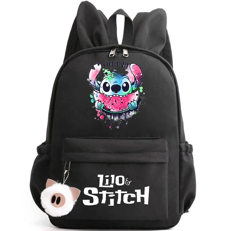 Cute Lilo Stitch Backpack for Girl Boy Student Teenager Rucksack Women Casual School Bags Travel Rabbit Ears Mochila