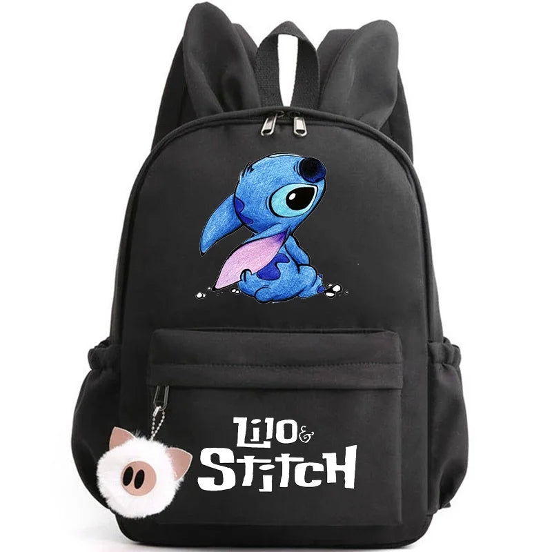 Cute Lilo Stitch Backpack for Girl Boy Student Teenager Rucksack Women Casual School Bags Travel Rabbit Ears Mochila