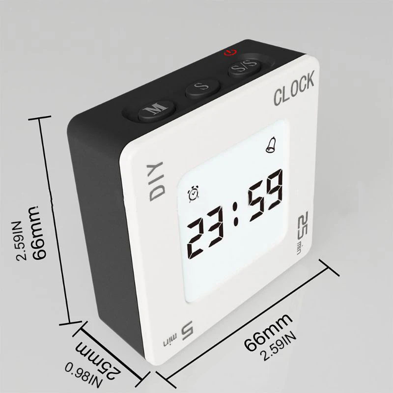 DIY Time Management Pomodoro Timer Creative Square Alarm Clock Vibration Flashing Backlight Timer Reminder For Students