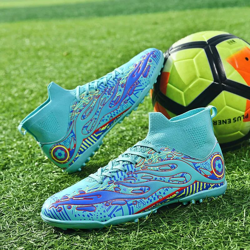 Men Turf Soccer Cleats Youth Outdoor Training Futsal Shoes Trend Boys Football Boots Sports White Footwear Sapatos De Futebol