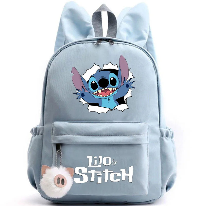 Cute Lilo Stitch Backpack for Girl Boy Student Teenager Rucksack Women Casual School Bags Travel Rabbit Ears Mochila