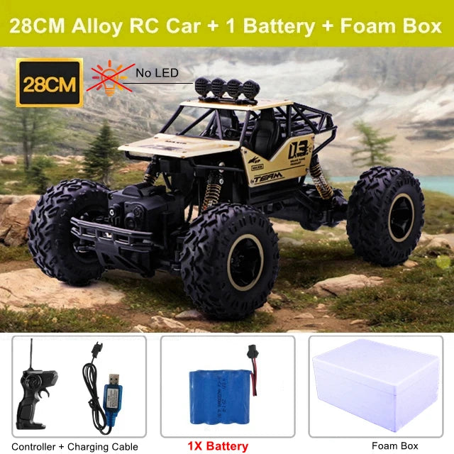 4WD RC Car Off Road 4x4 Remote Control Cars Radio Buggy Truck Racing Drift with Led Lights Toys Gift for Boys Girls Children Kid