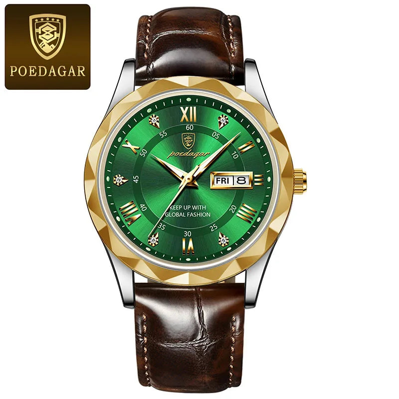 POEDAGAR Brand Business Luxury Watch Men Sport Waterproof Luminous Quartz Man Watch Steel Strap 2023 Calendar Clock Male Relógio