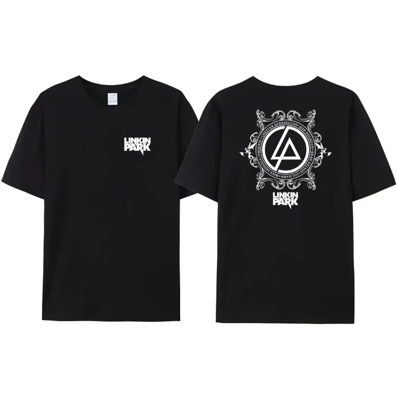 2024 Men's Pure Cotton T-shirt Linkin Subverts The End Flag Evolutionary Theory Park 1080p Printed Women's Black Nostalgic Tee