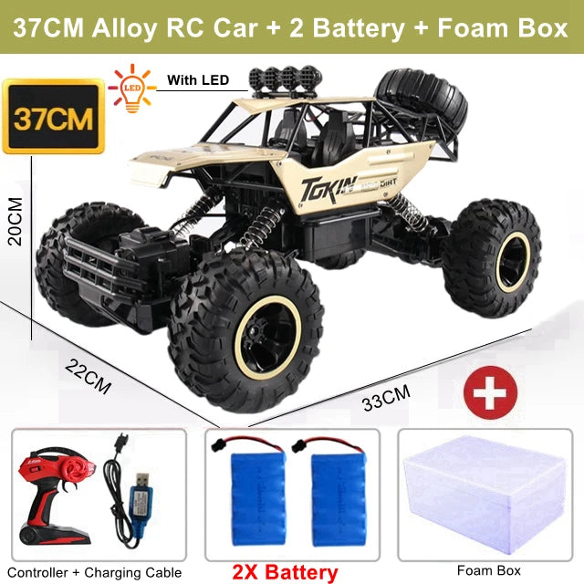 4WD RC Car Off Road 4x4 Remote Control Cars Radio Buggy Truck Racing Drift with Led Lights Toys Gift for Boys Girls Children Kid