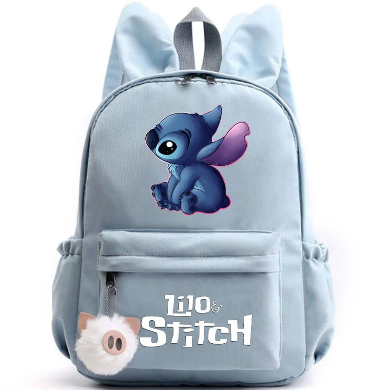 Cute Lilo Stitch Backpack for Girl Boy Student Teenager Rucksack Women Casual School Bags Travel Rabbit Ears Mochila