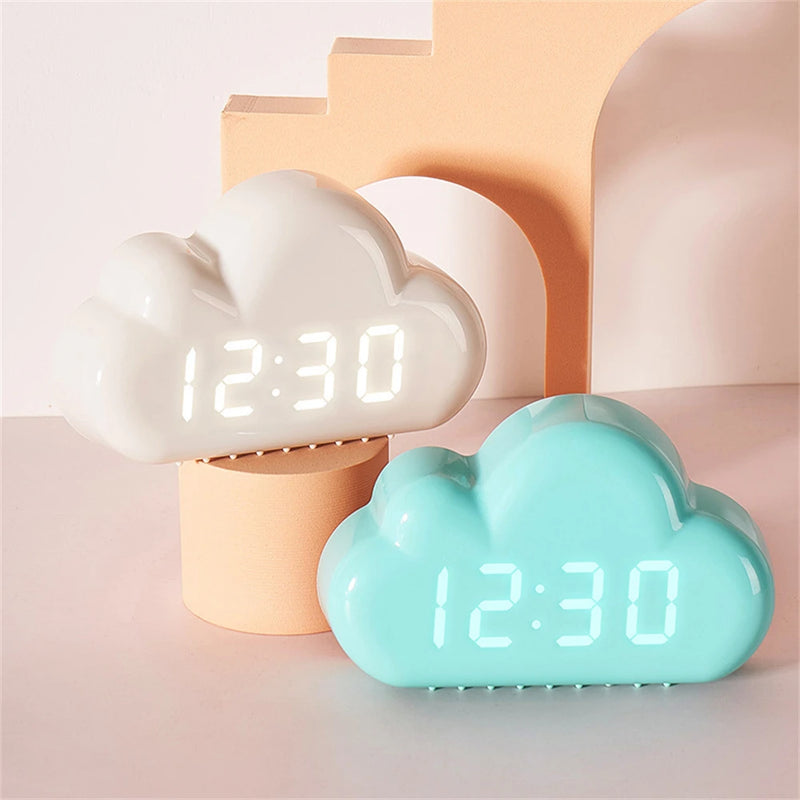 Cloud Alarm Clock Kids Light Led Table Voice Control Wake Powered Up Digital Desktop Clock USB Despertador Electronic Clock