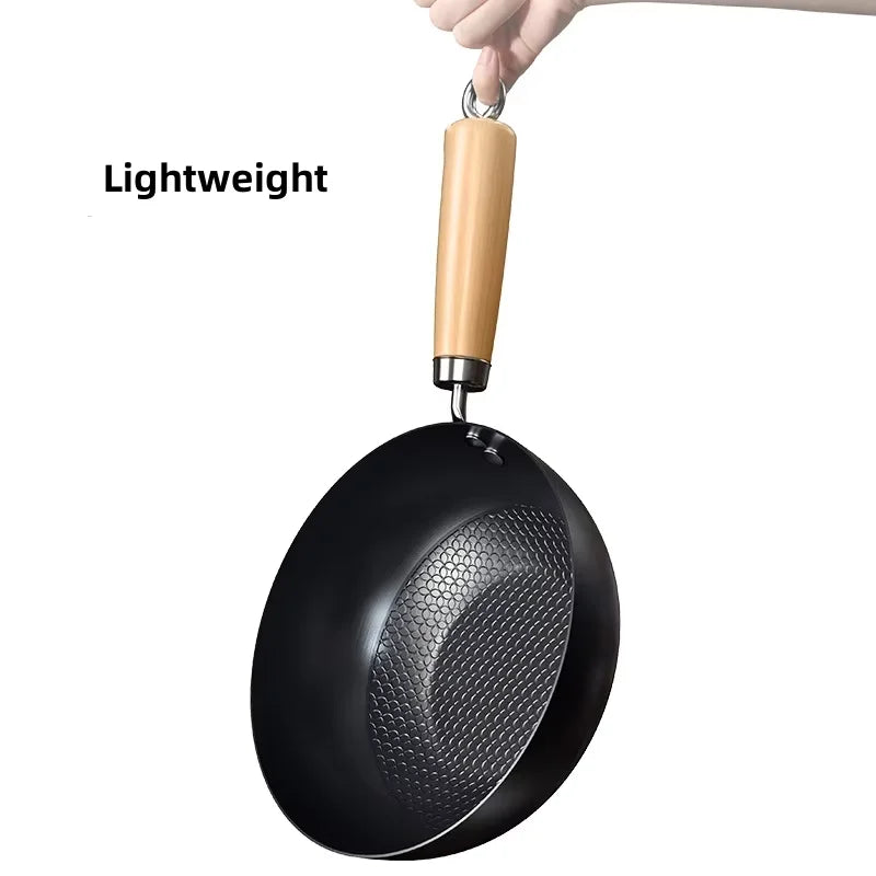 20/24cm Small Wok Household Cast Iron Wok Non-stick Wok Steak Auxiliary Food Pan Gas Stove Induction Cooker Food Frying Kitchen