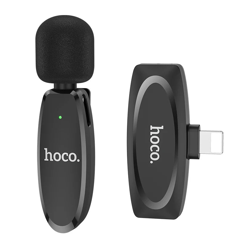 HOCO L15 Wireless Lavalier Microphone For iPhone Android 2.4GHZ Portable Mini Audio Video Recording MIC Live Broadcast Microfone