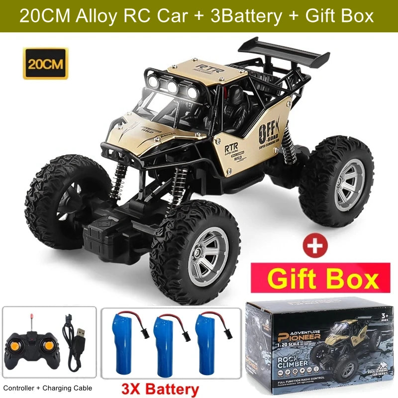 4WD RC Car Off Road 4x4 Remote Control Cars Radio Buggy Truck Racing Drift with Led Lights Toys Gift for Boys Girls Children Kid