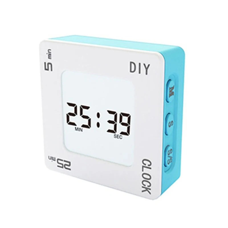 DIY Time Management Pomodoro Timer Creative Square Alarm Clock Vibration Flashing Backlight Timer Reminder For Students