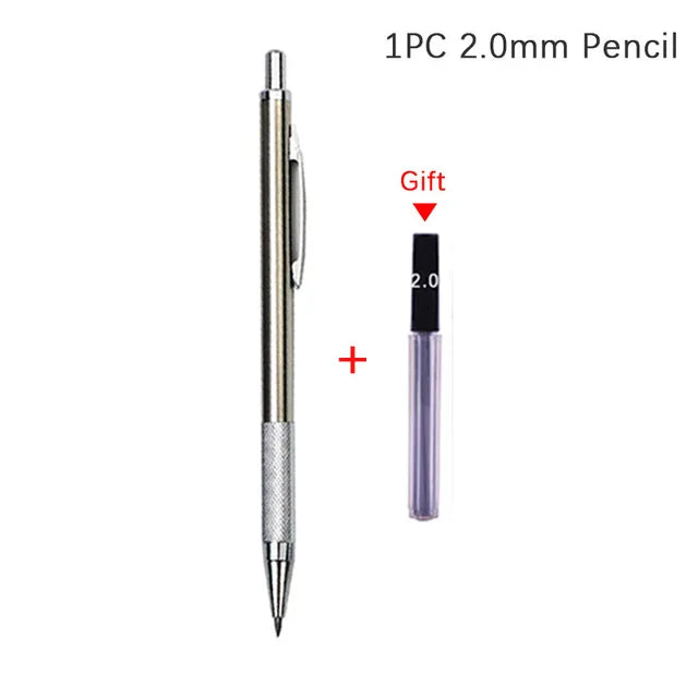 0.5 0.7 0.9 1.3 2.0mm Mechanical Pencil Set Full Metal Art Drawing Painting Automatic Pencil with Leads Office School Supply