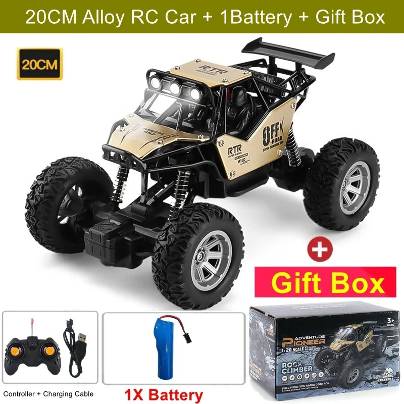 4WD RC Car Off Road 4x4 Remote Control Cars Radio Buggy Truck Racing Drift with Led Lights Toys Gift for Boys Girls Children Kid